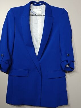 Zara Men's Royal Blue Single-Breasted Blazer